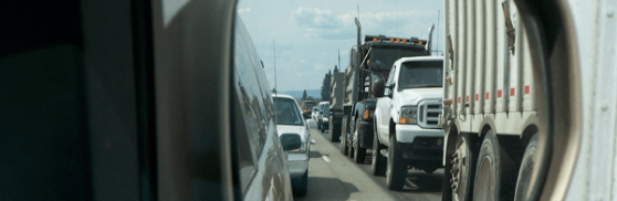 view from rearview mirror